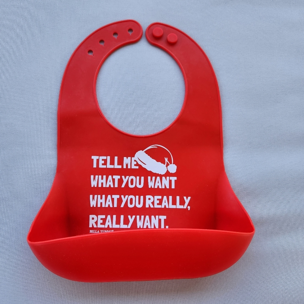 Bella tunno red silicone christmas bib